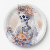 ハロウィーンスケルトン紙プレート ペーパープレート (正面)