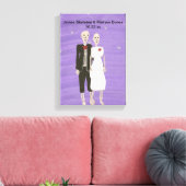 ハロウィーンスケルトン結婚カップルキャンバスプリント キャンバスプリント (インサイチュ (リビング))