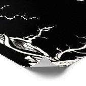 ハロウィーンスケルトン花嫁またはダイブライダルへようこそ ポスター (角)