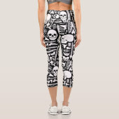 ハロウィーンスケルトン解剖学的ボーンパターン カプリレギンス (裏面)