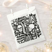 ハロウィーンスケルトン解剖学的ボーンパターン フェイバーバッグ (クリップ留めされた状態)