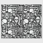 ハロウィーンスケルトン解剖学的ボーンパターン ラッピングペーパー (フラット)