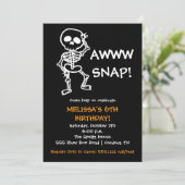 ハロウィーンスケルトン誕生日招待状 招待状 (スタンド正面)