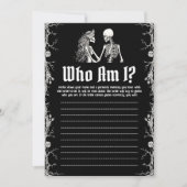 ハロウィーンスケルトン誰が私のブライダルシャワーゲーム 招待状 (正面)