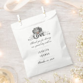 ハロウィーンスケルトン赤いハート結婚LOVEの名前 フェイバーバッグ (クリップ留めされた状態)