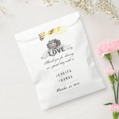 ハロウィーンスケルトン赤いハート結婚LOVEの名前 フェイバーバッグ (封をした状態)