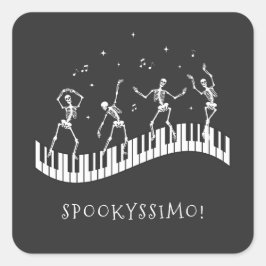 ハロウィーンスケルトン音楽先生不気味報酬 スクエアシール