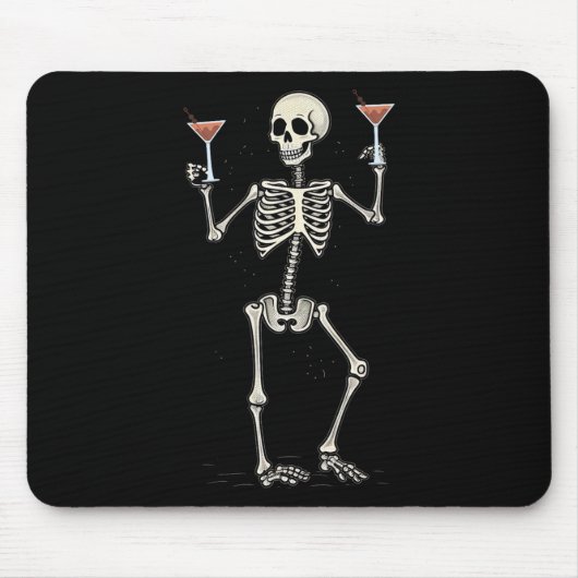 ハロウィーンスケルトン飲み込みマンハッタンテール マウスパッド (正面)