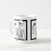 ハロウィーンスケルトン飲用ワインスカル おもしろい コーヒーマグカップ (正面左)