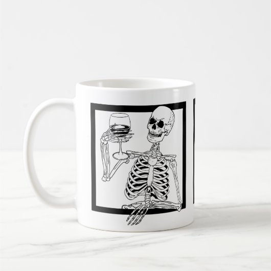 ハロウィーンスケルトン飲用ワインスカル おもしろい コーヒーマグカップ (左)