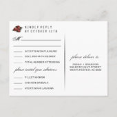 ハロウィーンスケルトン黒グレー&ハートメニュー出欠 インビテーションポストカード (裏面)