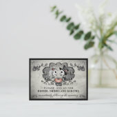 ハロウィーンスケルトン&ハートブラックグレー披露宴 エンクロージャーカード (スタンド正面)