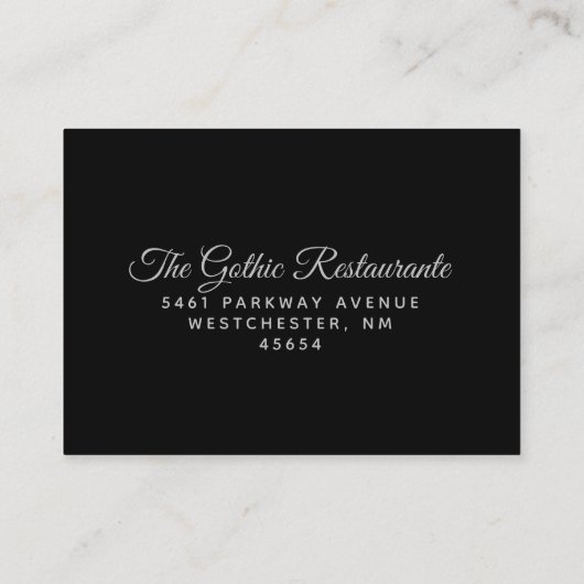 ハロウィーンスケルトン&ハートブラックグレー披露宴 エンクロージャーカード (裏面)