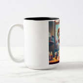 ハロウィーンスケルトン#2 ツートーンマグカップ (左)