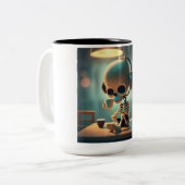 ハロウィーンスケルトン#3 ツートーンマグカップ (正面左)