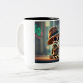 ハロウィーンスケルトン#4 ツートーンマグカップ (正面左)