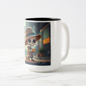 ハロウィーンスケルトン#4 ツートーンマグカップ (正面右)