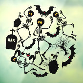 ハロウィーンスケルトンMacabreダンスウィンドウにしがみつく ウィンドウサイン (シート3)