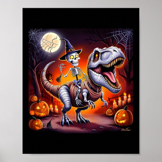 ハロウィーンスケルトンTレックスライド ポスター (正面)