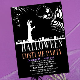 ハロウィーンスケートン墓地コスチュームパーティー 招待状