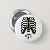 ハロウィーンスケートンTシャツ面白いハロウィーンギフト 缶バッジ (正面&裏面)