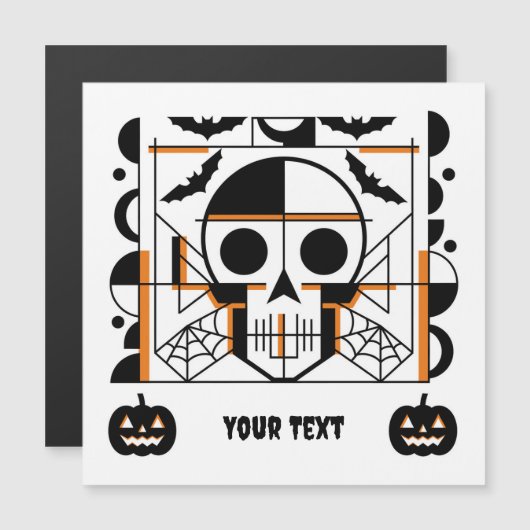 ハロウィーンスタイルスカル、こうもり、クモの巣 (正面/裏面)