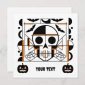 ハロウィーンスタイルスカル、こうもり、クモの巣 (正面/裏面)