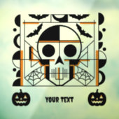 ハロウィーンスタイルスカル、こうもり、クモの巣 ウィンドウサイン (シート3)
