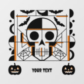 ハロウィーンスタイルスカル、こうもり、クモの巣 ウィンドウサイン (シート)