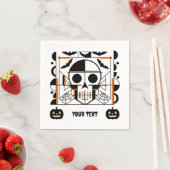 ハロウィーンスタイルスカル、こうもり、クモの巣 スタンダードカクテルナプキン (インサイチュ)