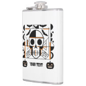 ハロウィーンスタイルスカル、こうもり、クモの巣 フラスク (左)