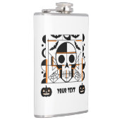 ハロウィーンスタイルスカル、こうもり、クモの巣 フラスク (右)