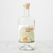 ハロウィーンスタンプコレクション「かぼちゃ頭」 リキュールボトルラベル (正面)