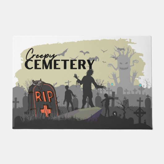 ハロウィーンスタンプコレクション「不気味な墓地」 ドアマット (正面)