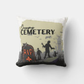 ハロウィーンスタンプコレクション「不気味な墓地」 16x16 クッション (正面)