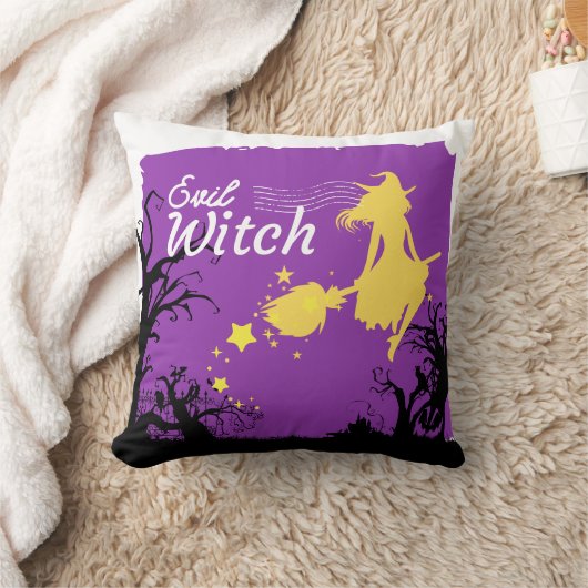 ハロウィーンスタンプコレクション"邪悪な魔女" 16" x 16" クッション (ブランケット)