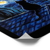 ハロウィーンスターリーナイトブラックキャットコンマラカマラH ポスター (角)