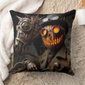 ハロウィーンスチームパンクジャック – O – ランタンホースマン クッション (ブランケット)