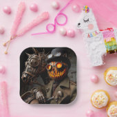 ハロウィーンスチームパンクジャック – O – ランタンホースマン ペーパープレート (パーティー)