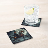 ハロウィーンスチームパンクヘッドレスホースマン スクエアペーパーコースター (インサイチュ)