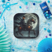 ハロウィーンスチームパンクヘッドレスホースマン ペーパープレート (パーティー)