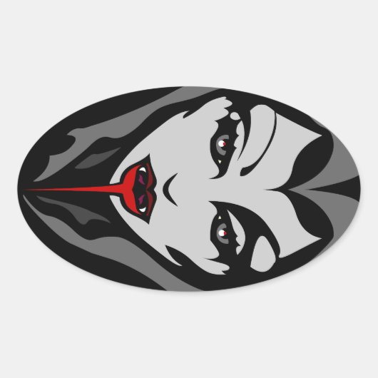 ハロウィーンスティッパーソナライズされたカーVampireステッカー 楕円形シール (正面)