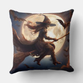 ハロウィーンスティームパンクウィッチムーンライトフライト クッション (裏面)