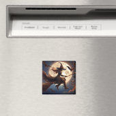 ハロウィーンスティームパンクウィッチムーンライトフライト マグネット (インサイチュ (食洗機))