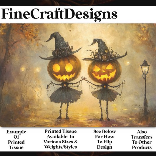 ハロウィーンスティームパンクパンプキンウィッチズオウム8 Decopage 薄葉紙