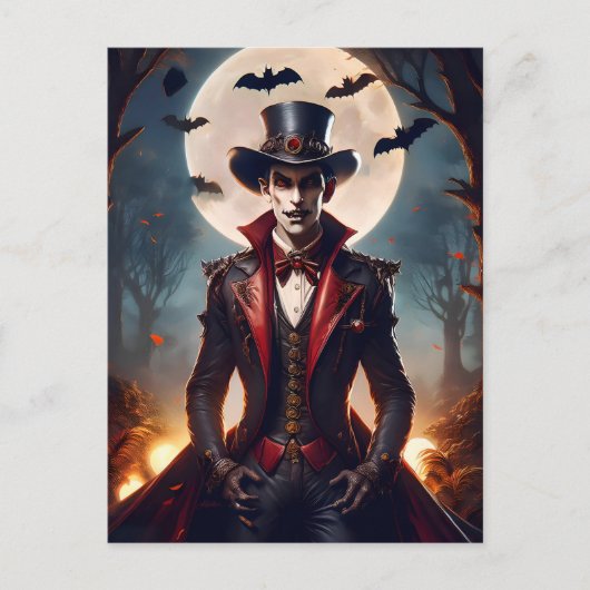 ハロウィーンスティームパンクヴァンパイアゾンビ ポストカード (正面)