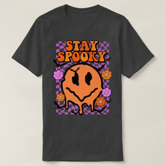 ハロウィーンステイ不気味エルト顔プレミアム Tシャツ (デザイン正面)