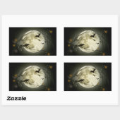 ハロウィーンステッカーに満月 長方形シール (シート)