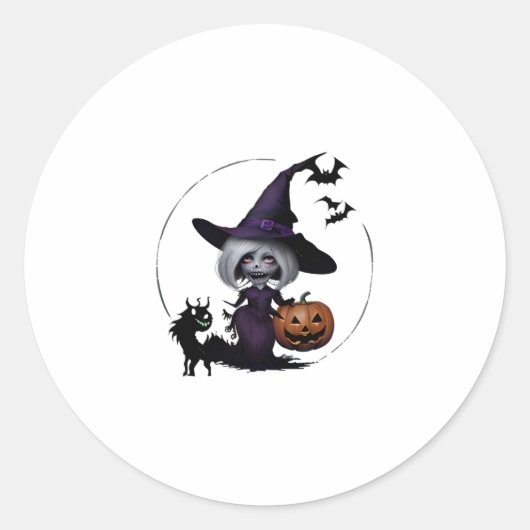 ハロウィーンステッカーに登場するモンスター ラウンドシール (正面)