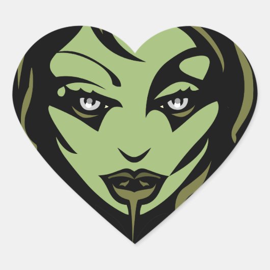 ハロウィーンステッカーパーソナライズされたゾンビステッカー ハートシール (正面)